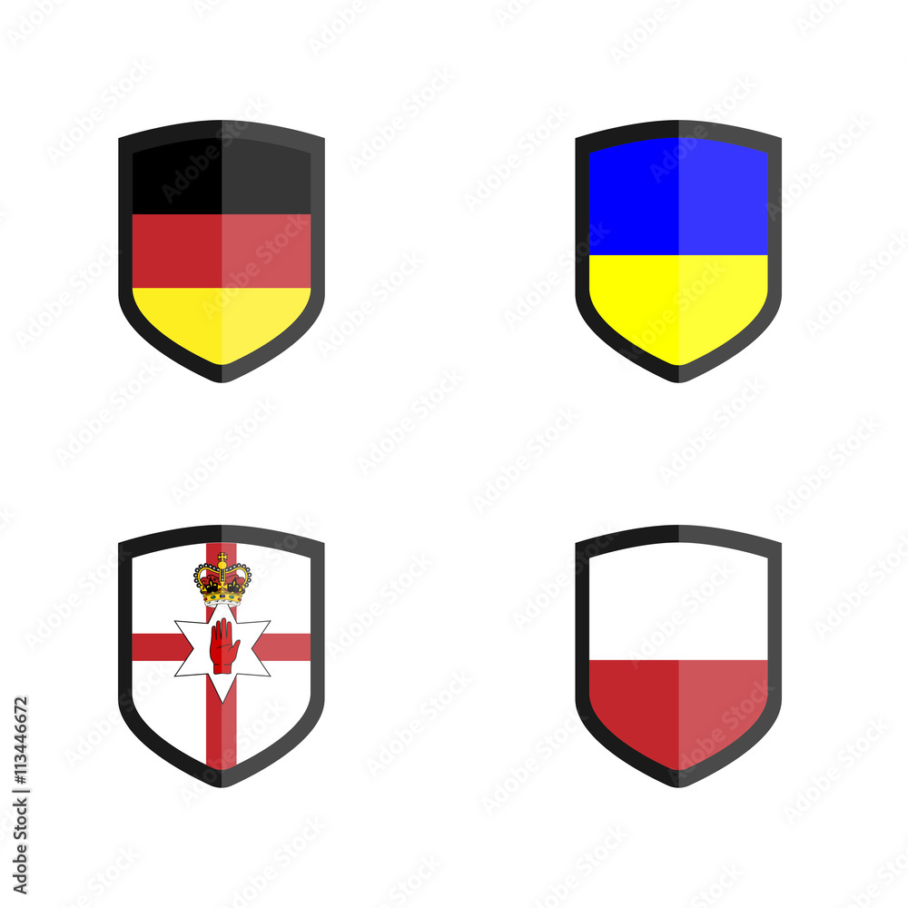 Premium Vector  Set of shield germany flag