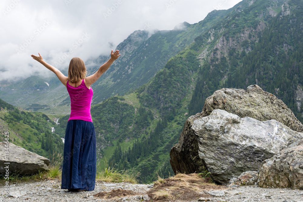 Naklejka premium Young woman meditate