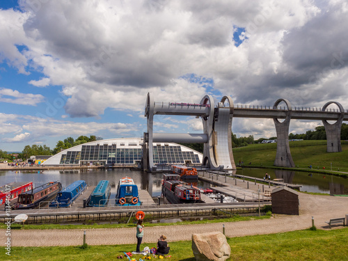 May 23rd 2016. The Falkirk Wheel boat lift and visitor centre, Falkirk, Scotland, UK