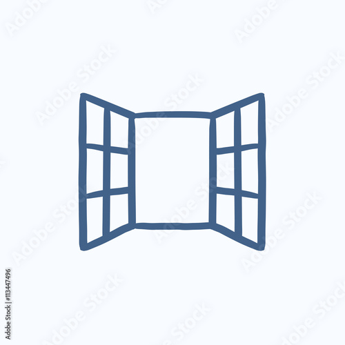 Open windows sketch icon.