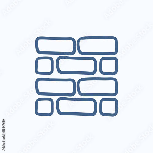 Brickwall sketch icon.