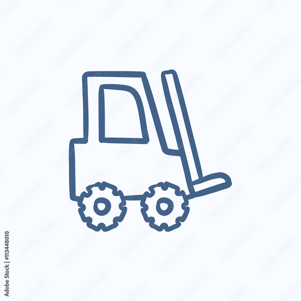 Forklift sketch icon. Forklift sketch icon.