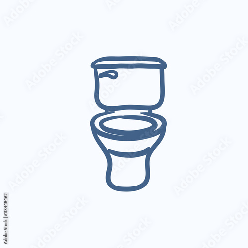 Lavatory bowl sketch icon.