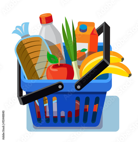 shopping basket with fresh food