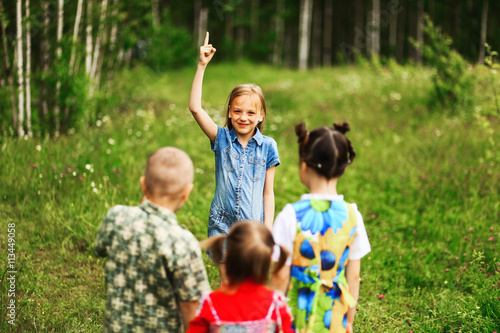 Children happiness outdoors.