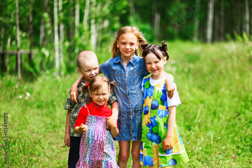 Children happiness outdoors.