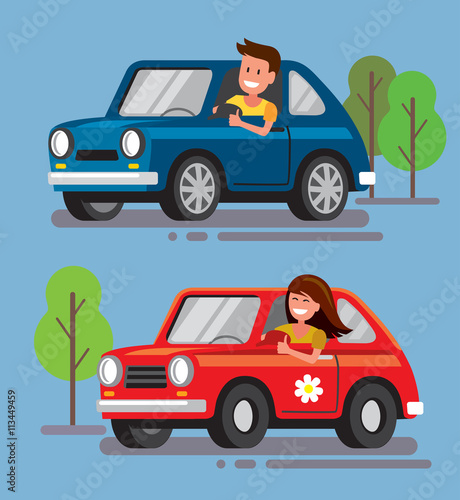 driver with car