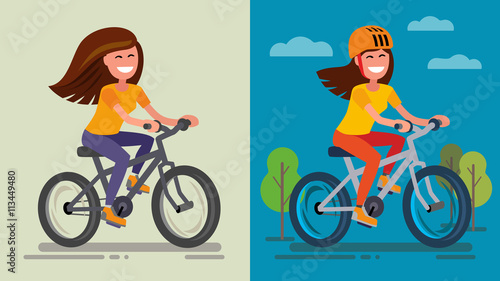 Girl on bicycle