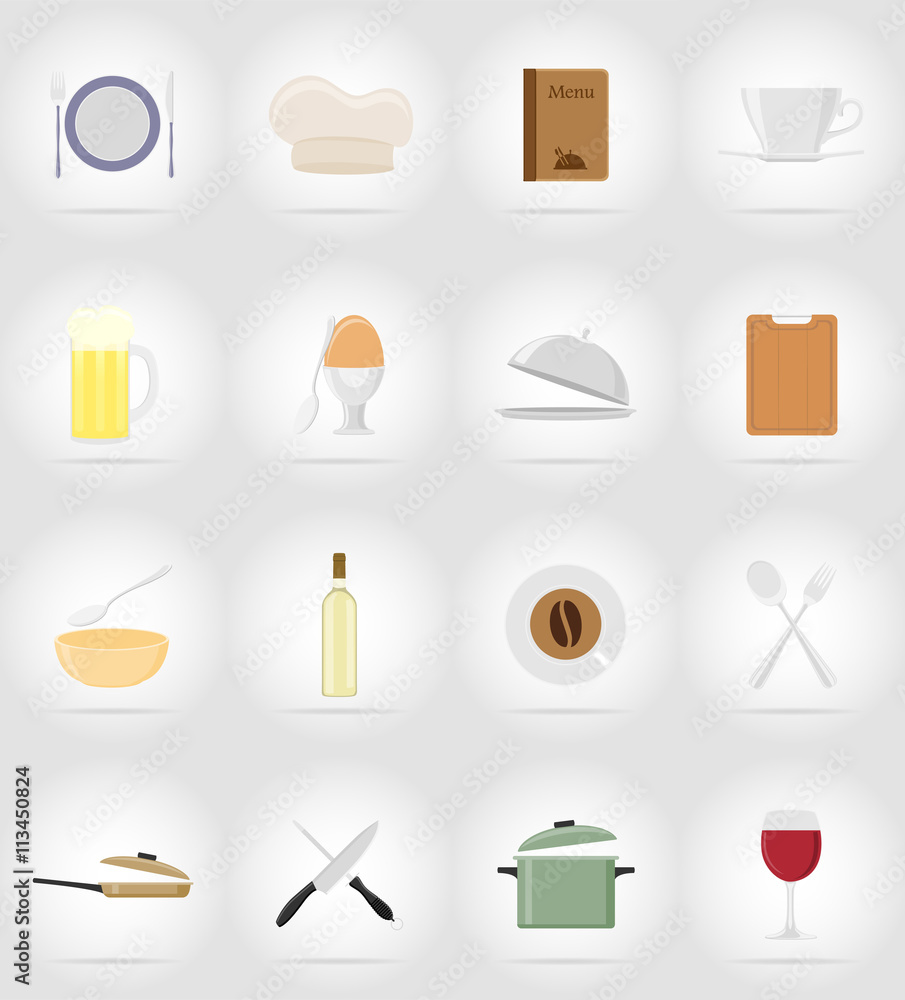 objects and equipment for the food vector illustration objects and equipment for the food vector illustration