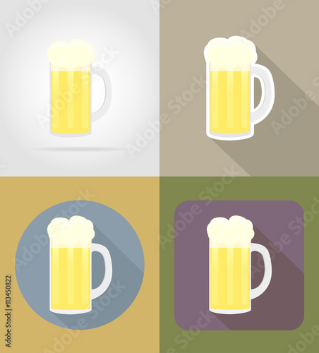 beer glass objects and equipment for the food vector illustratio