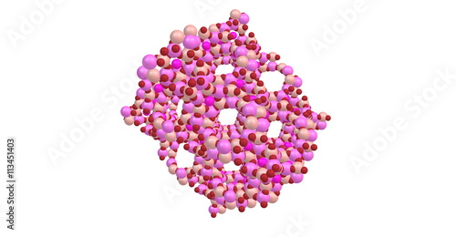 Zeolites molecular structure isolated on white