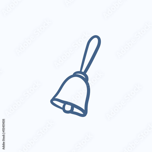 School bell sketch icon.