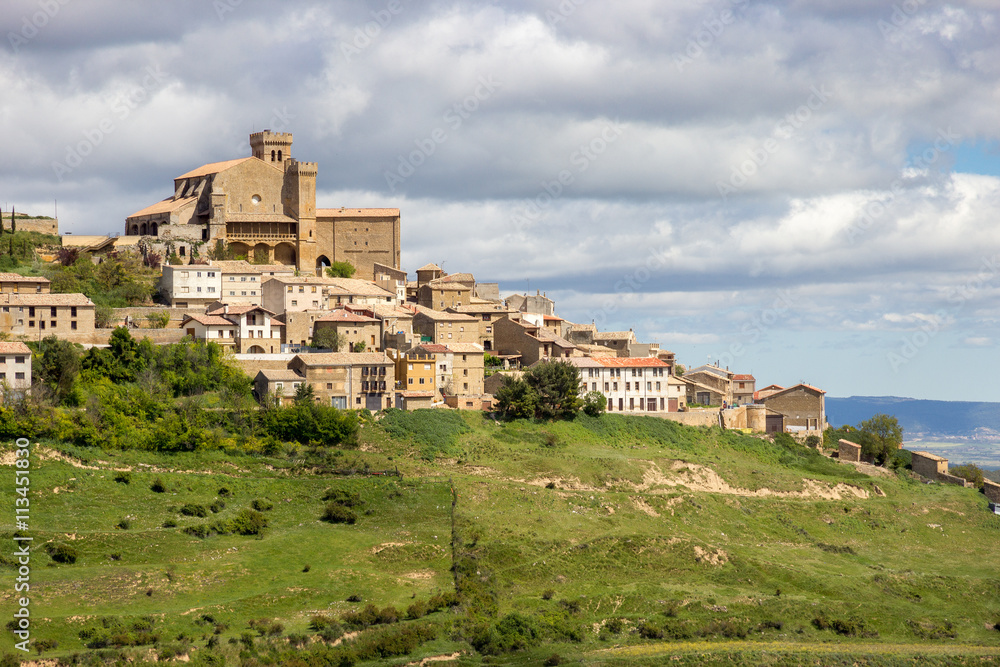 Medieval village of Ujue in Navarre, Spain