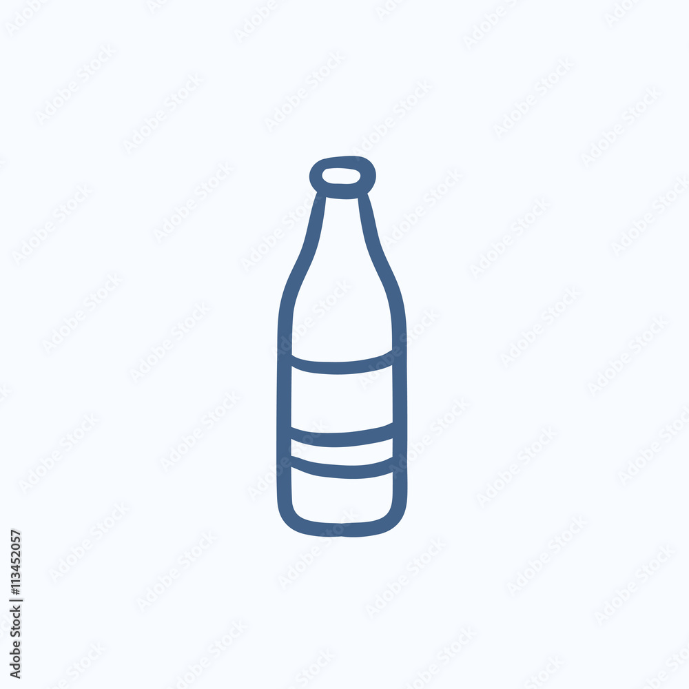 Glass bottle sketch icon. Glass bottle sketch icon.