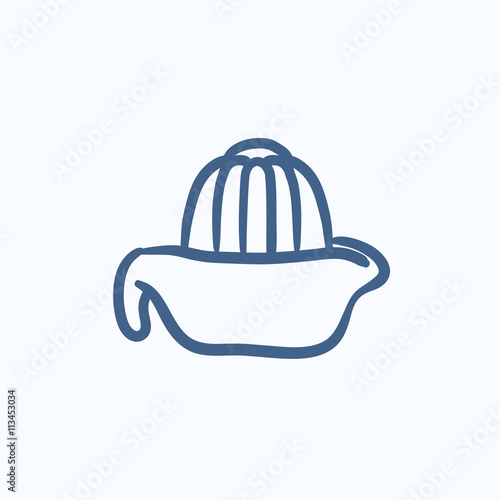 Lemon squeezer sketch icon.