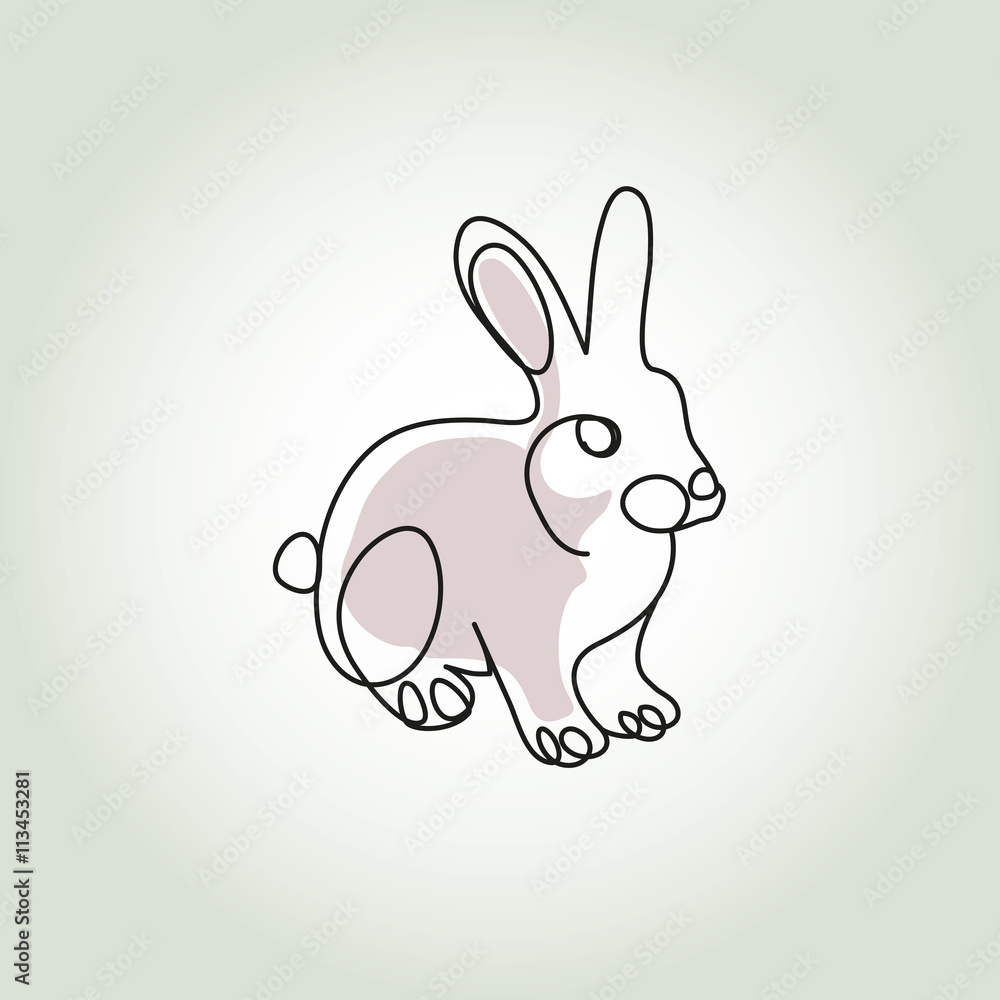 Rabbit in minimal line style vector Rabbit in minimal line style vector