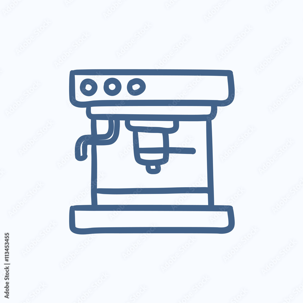 Coffee maker sketch icon. Coffee maker sketch icon.