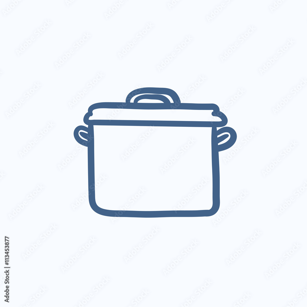 Saucepan sketch icon. Saucepan sketch icon.