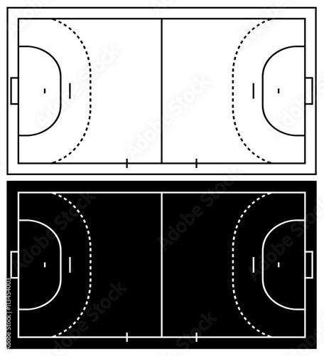 Handball court isolated on white