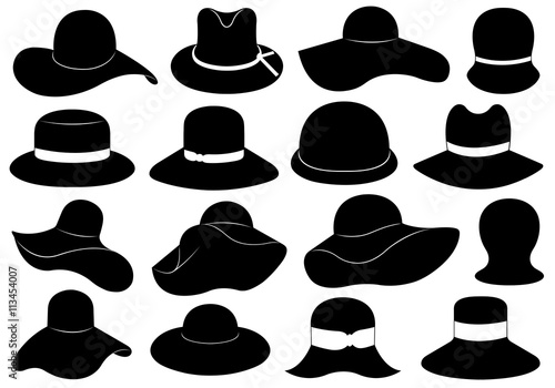Hats illustration isolated on white