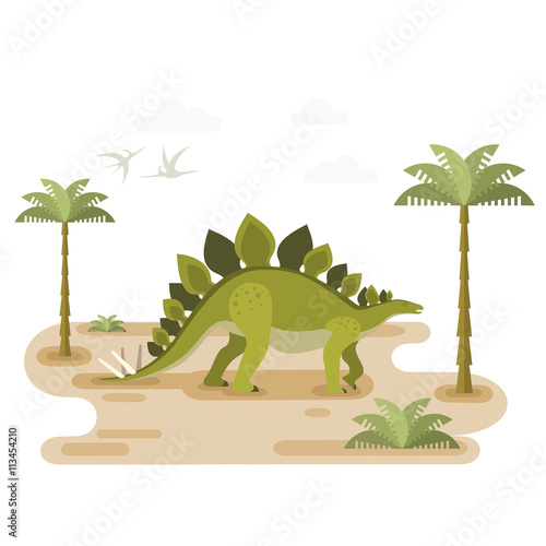 Large Walking Stegosaurus