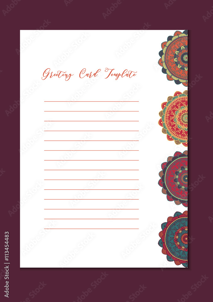 Fototapeta premium Mandala vintage template card