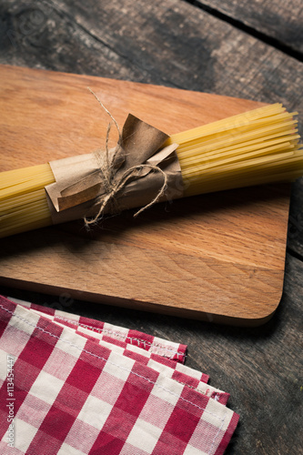 composition of raw pasta photo