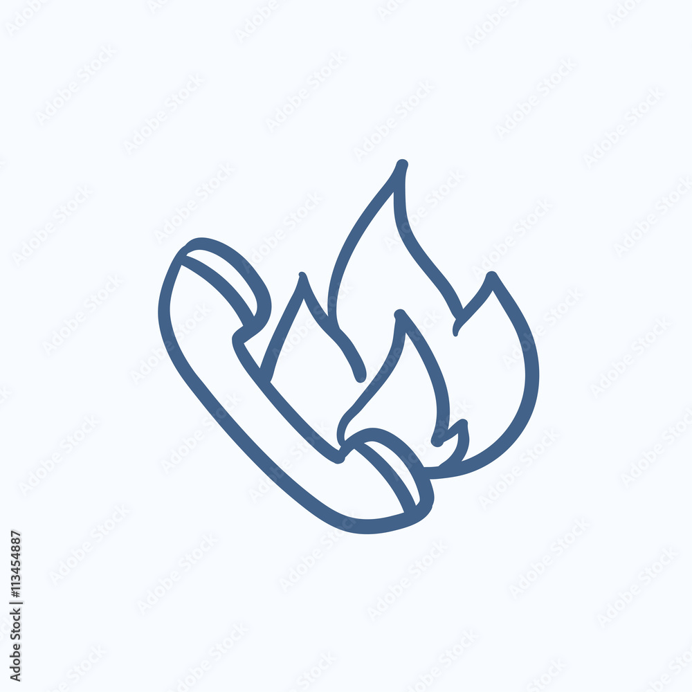 Hotline sketch icon. Hotline sketch icon.