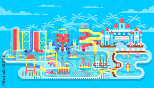 illustration of exterior water park