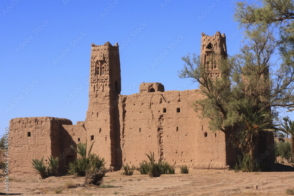 Kasbah in rose valley Morocco