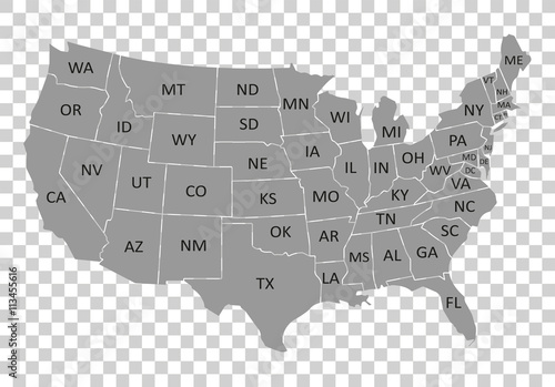 USA map with states