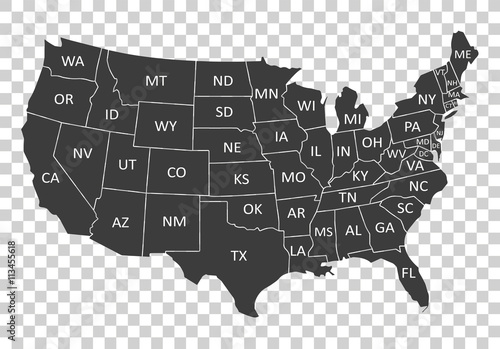 USA map with states