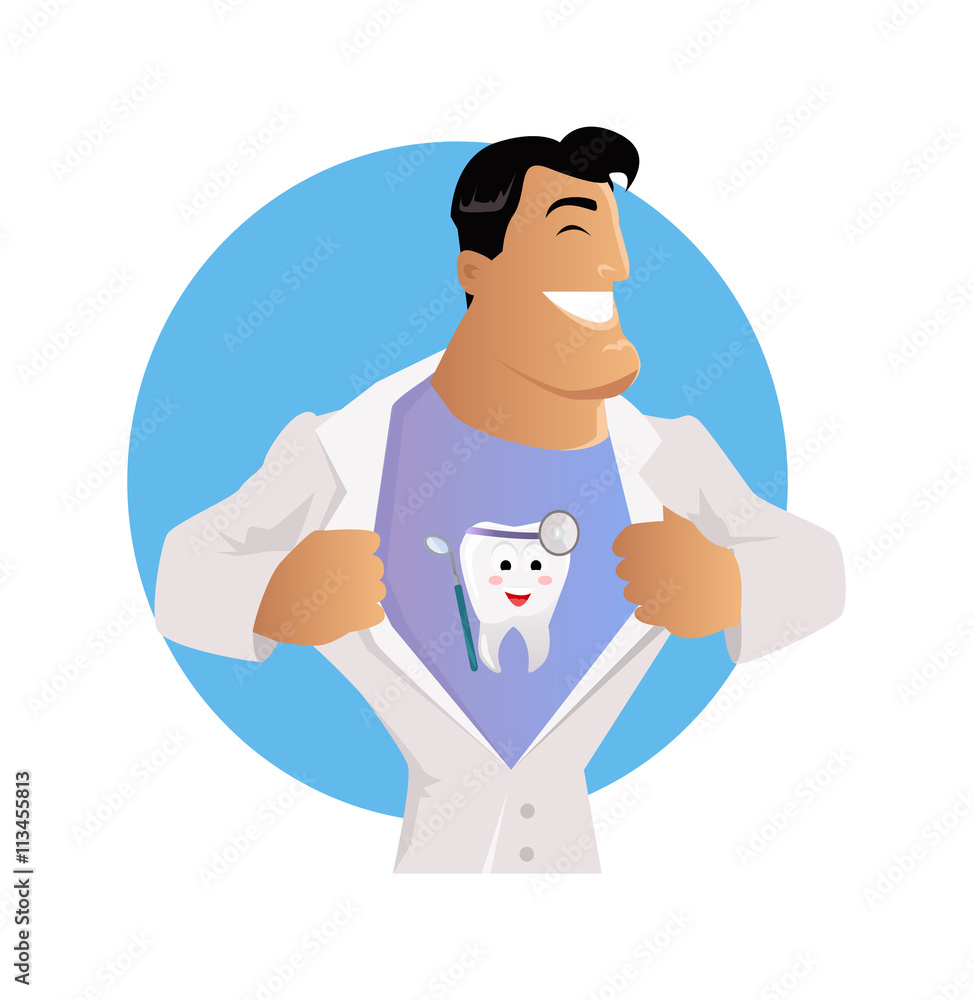 Doctor Dentist Character Design Flat Doctor Dentist Character Design Flat