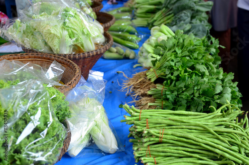 Many vegetable for sale at Sai Noi floating market
