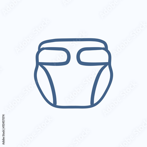 Baby diaper sketch icon.