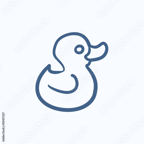 Bath duck sketch icon.