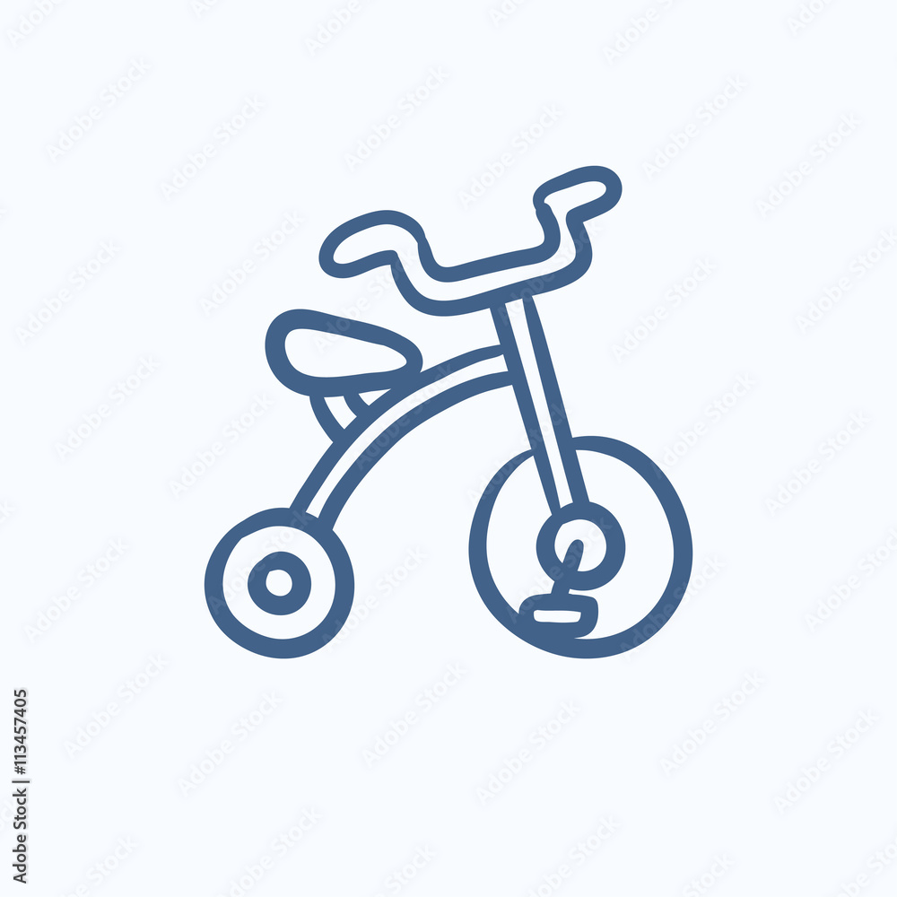 Child bike sketch icon. Child bike sketch icon.