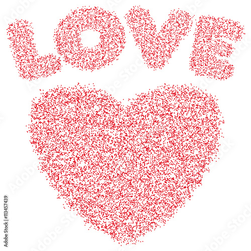 Heart, love, love nest, heart made of points. 