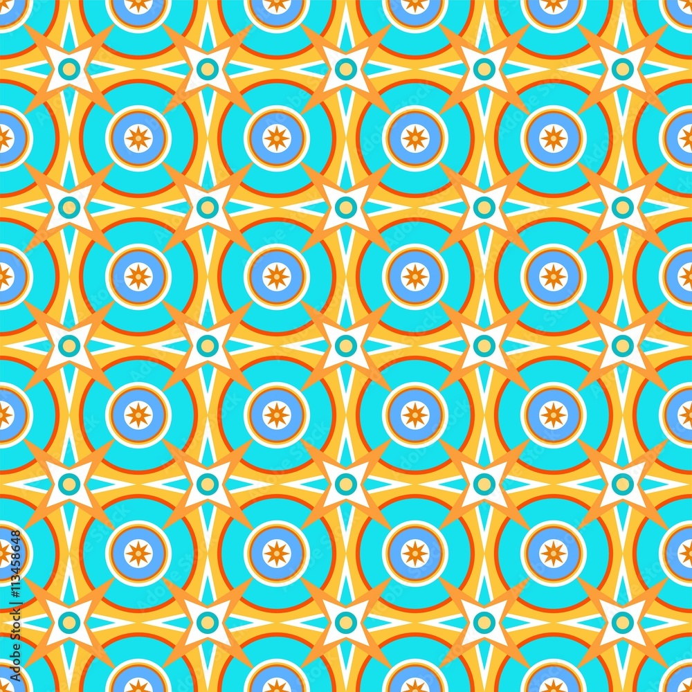 Seamless pattern, vector, green circles on a yellow background. 