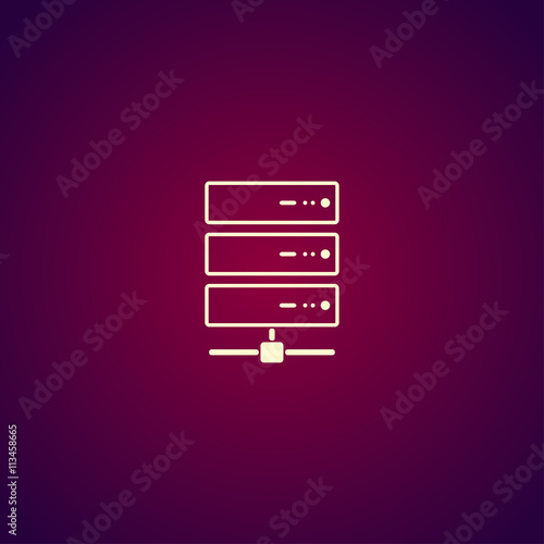 Computer Server icon, flat design