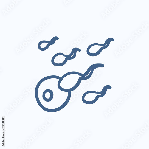 Fertilization sketch icon.