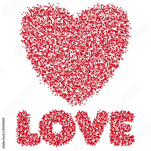 heart, love, love nest, heart made of points. 