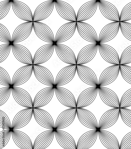 Abstract linear petal flower. Vector pattern
