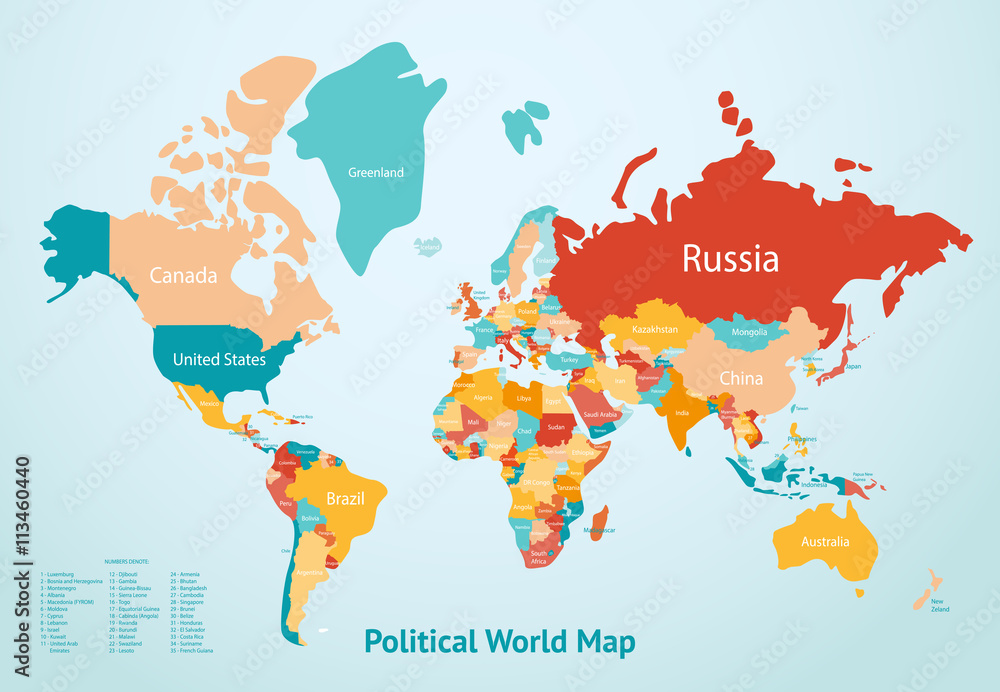 Fototapeta premium Earth Map Countries