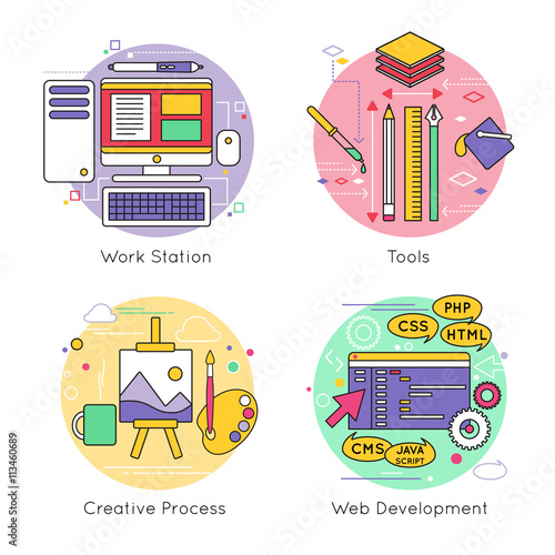 Web Design Line Icon Set