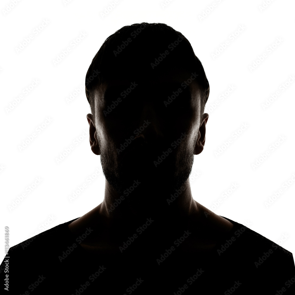 Hidden face in the shadow.male person silhouette Stock Photo | Adobe Stock