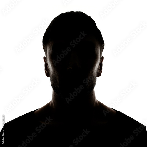 Hidden face in the shadow.male person silhouette photo