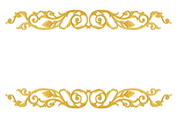 Ornament elements frame, vintage gold floral designs