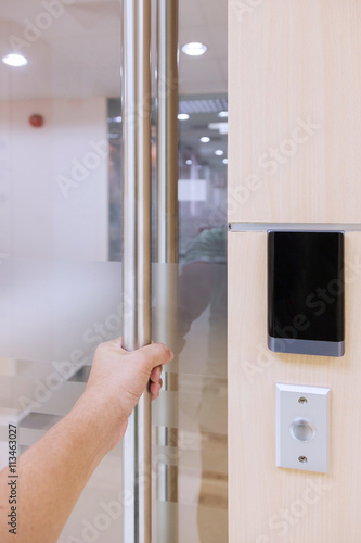 Hand Opening Door In Security System