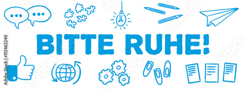 Stick Figure Series Banner Blue / Bitte Ruhe!